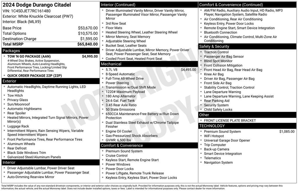 Used 2024 Dodge Durango Citadel w/ Tow 'N Go Package AWD/4WD image 26