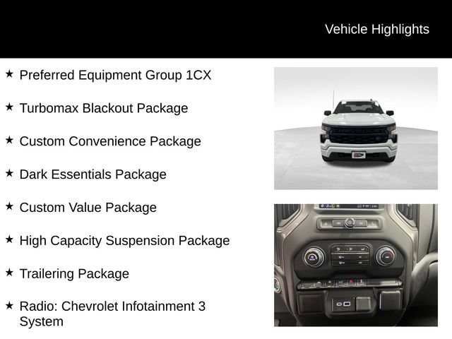 New 2026 Chevrolet Silverado 1500 Custom w/ Turbomax Blackout Package AWD/4WD image 17