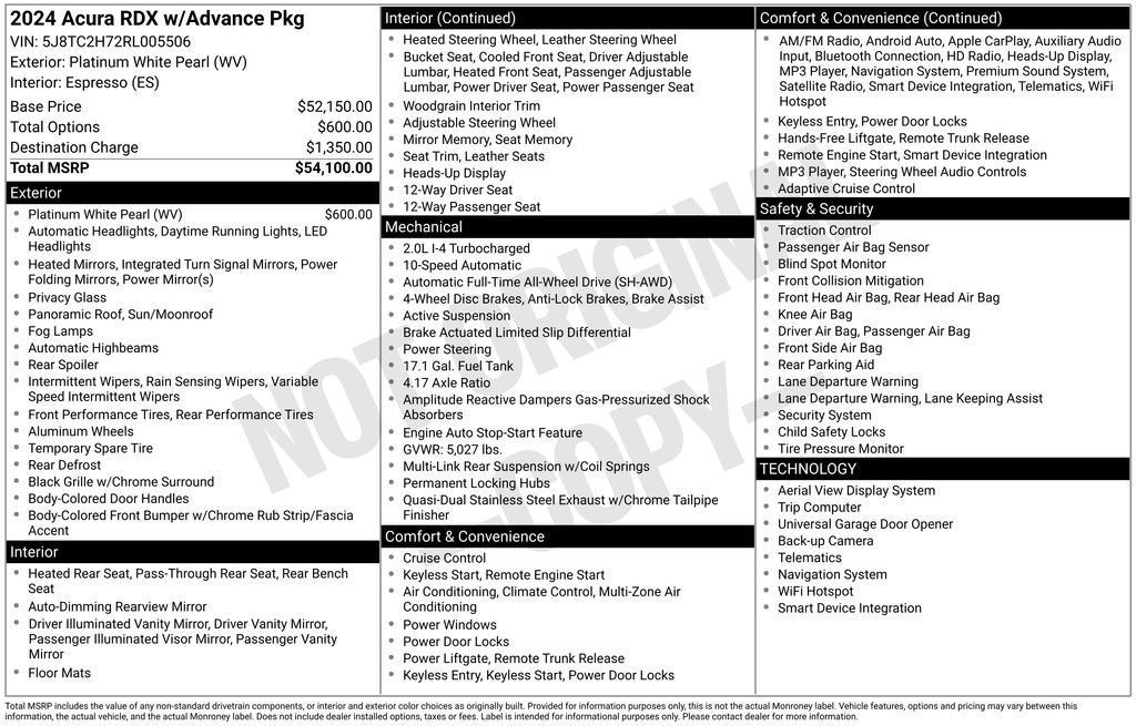 Certified 2024 Acura RDX SH-AWD w/ Advance Package image 4