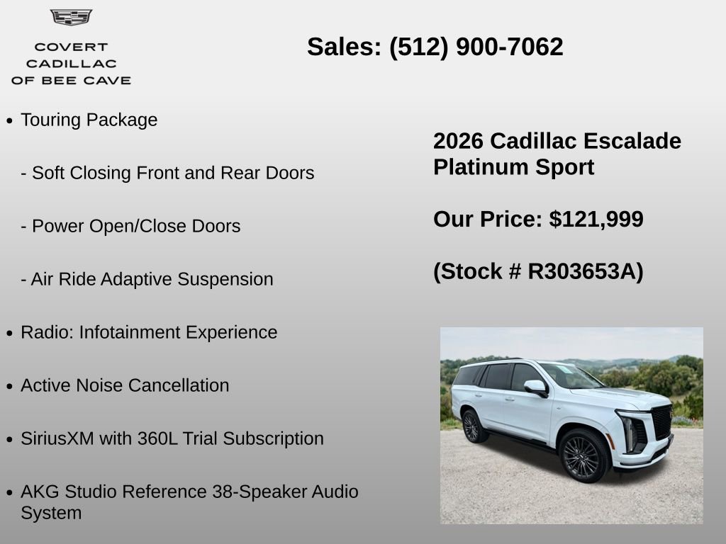 Used 2026 Cadillac Escalade Platinum Sport w/ LPO, Floor Liner Package AWD/4WD image 6