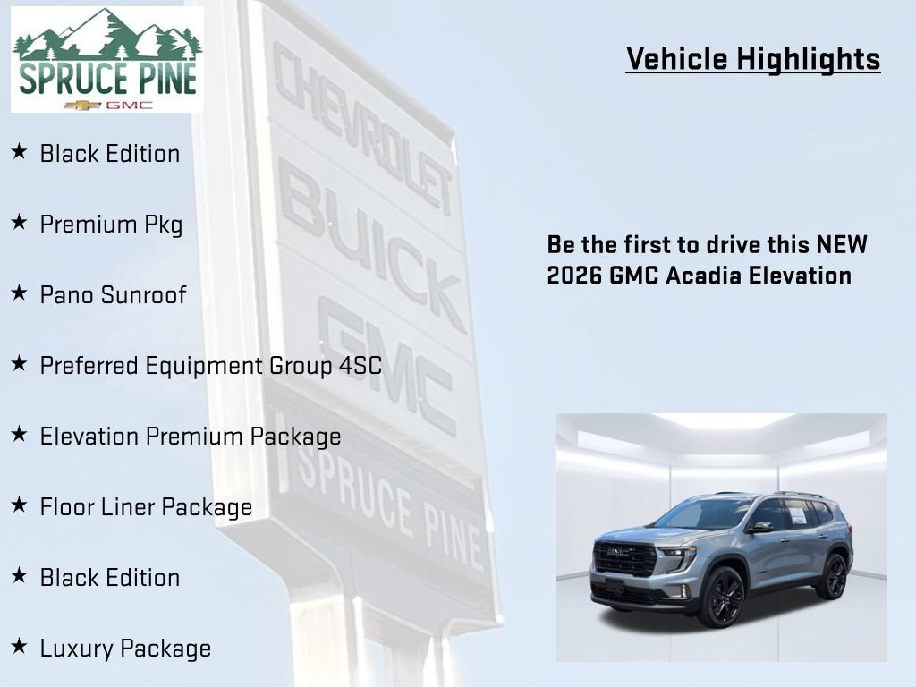 New 2026 GMC Acadia Elevation w/ Black Edition FWD image 5