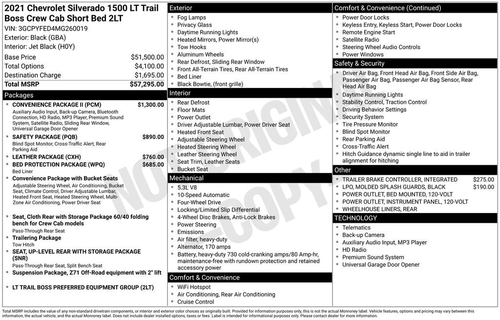 Used 2021 Chevrolet Silverado 1500 LT Trail Boss w/ Convenience Package II AWD/4WD image 11