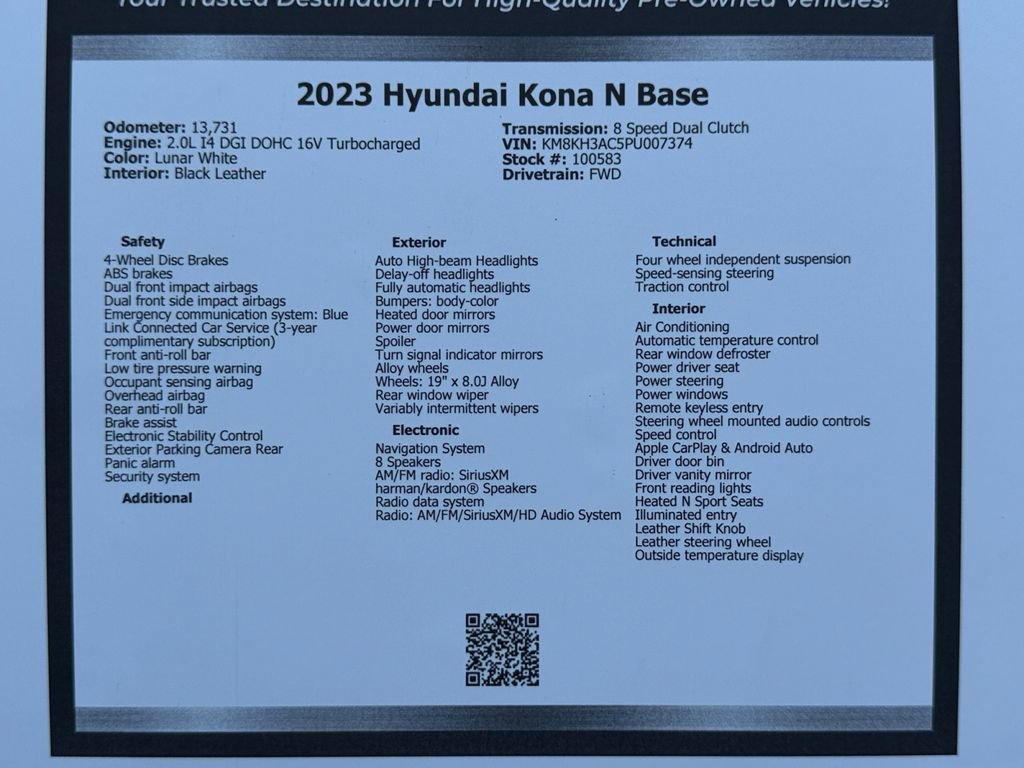 Used 2023 Hyundai Kona N FWD image 49