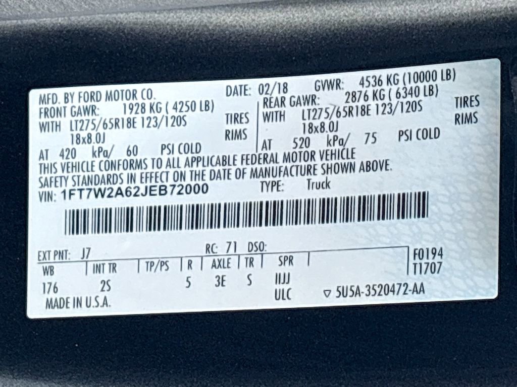 Used 2018 Ford F250 XLT w/ XLT Premium Package RWD image 34