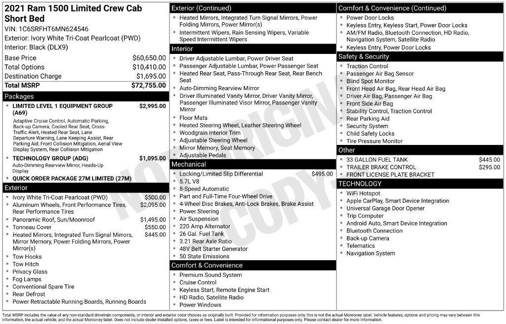 Used 2021 RAM 1500 Limited AWD/4WD image 5