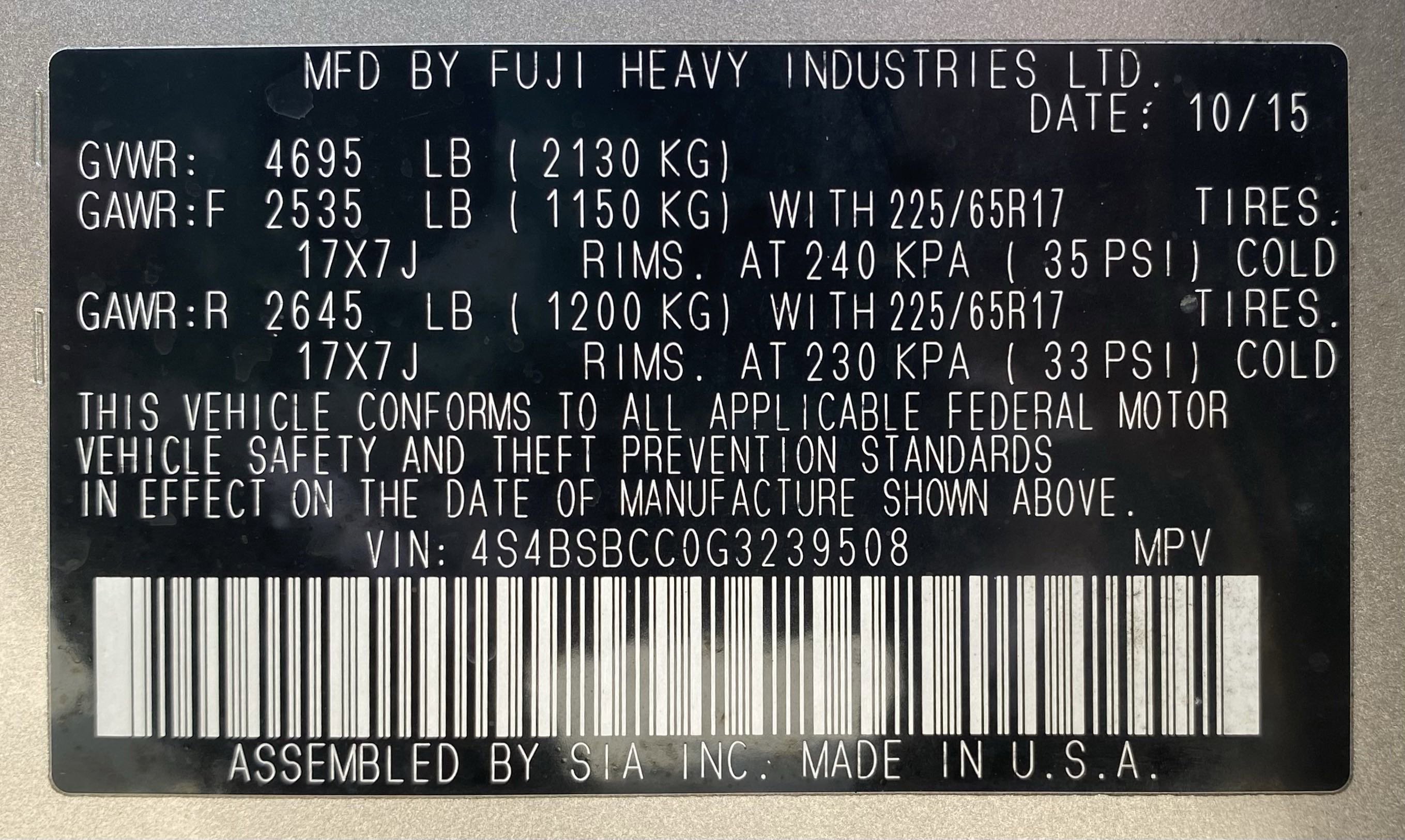 Used 2016 Subaru Outback 2.5i Premium w/ Popular Package #1 image 34