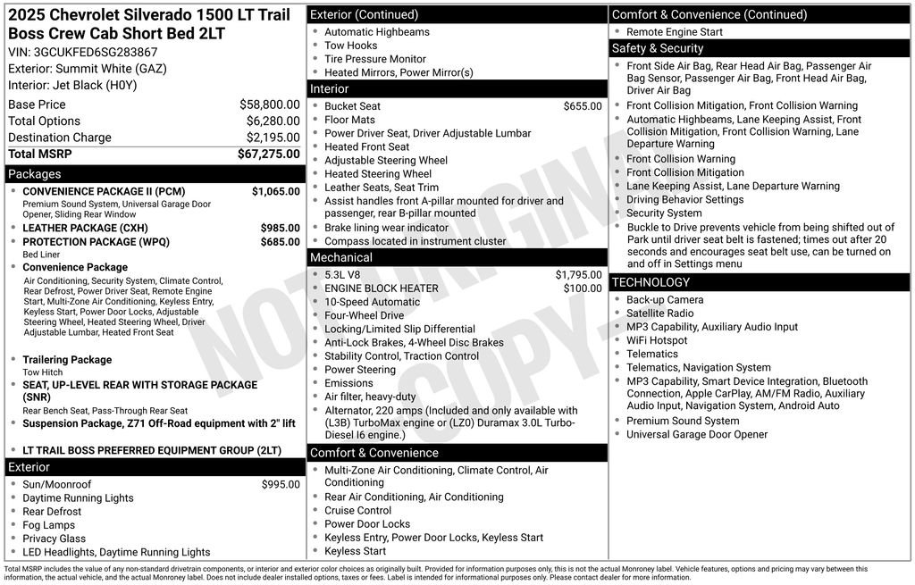 Used 2025 Chevrolet Silverado 1500 LT Trail Boss w/ Convenience Package II AWD/4WD image 6