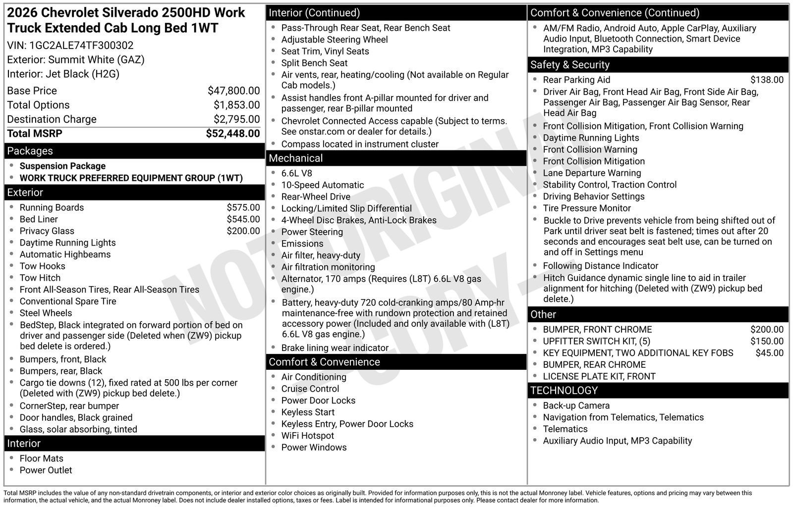 New 2026 Chevrolet Silverado 2500 W/T RWD image 2