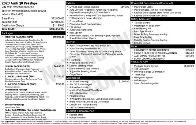 Used 2023 Audi Q8 Prestige w/ Prestige Package image 32