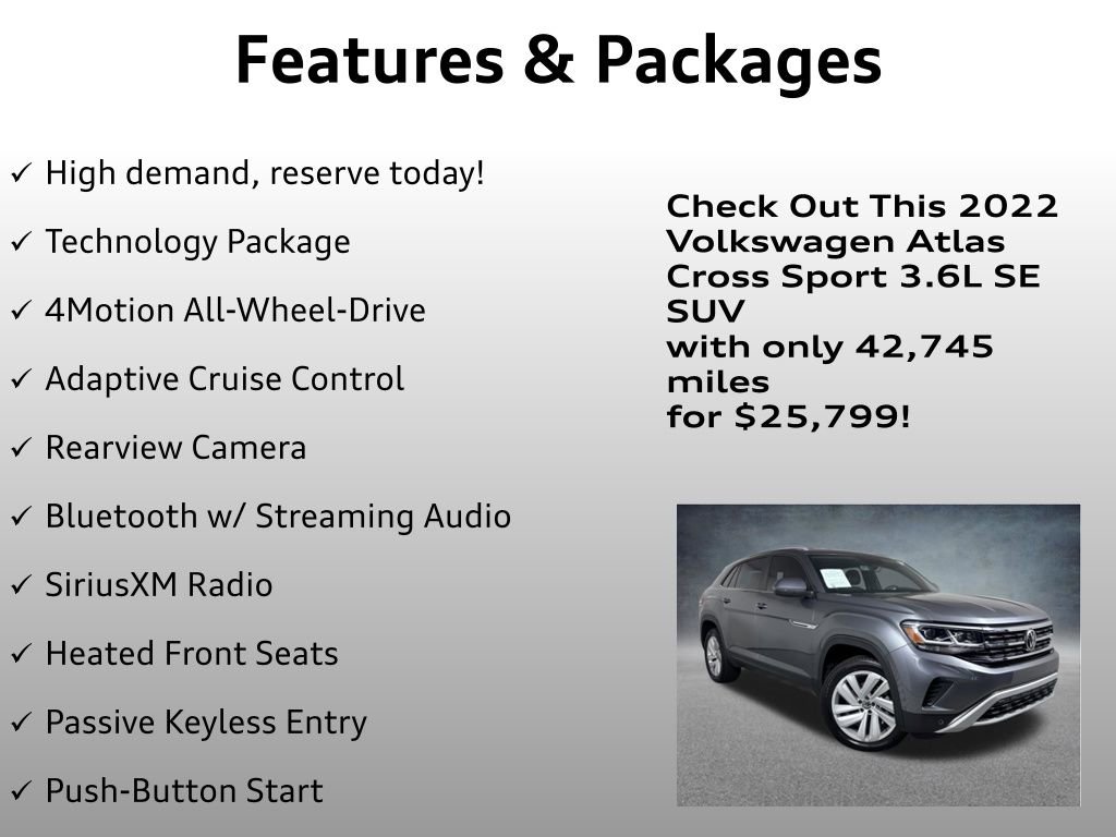 Used 2022 Volkswagen Atlas Cross Sport SE AWD/4WD image 4