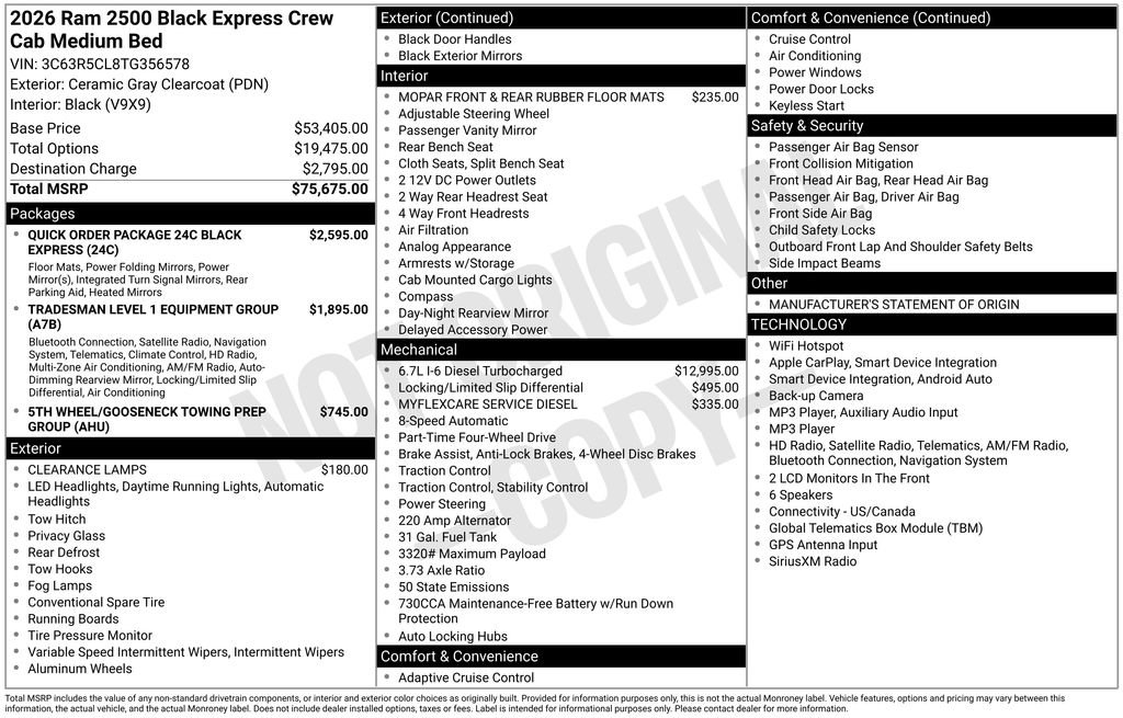 New 2026 RAM 2500 Tradesman AWD/4WD image 7