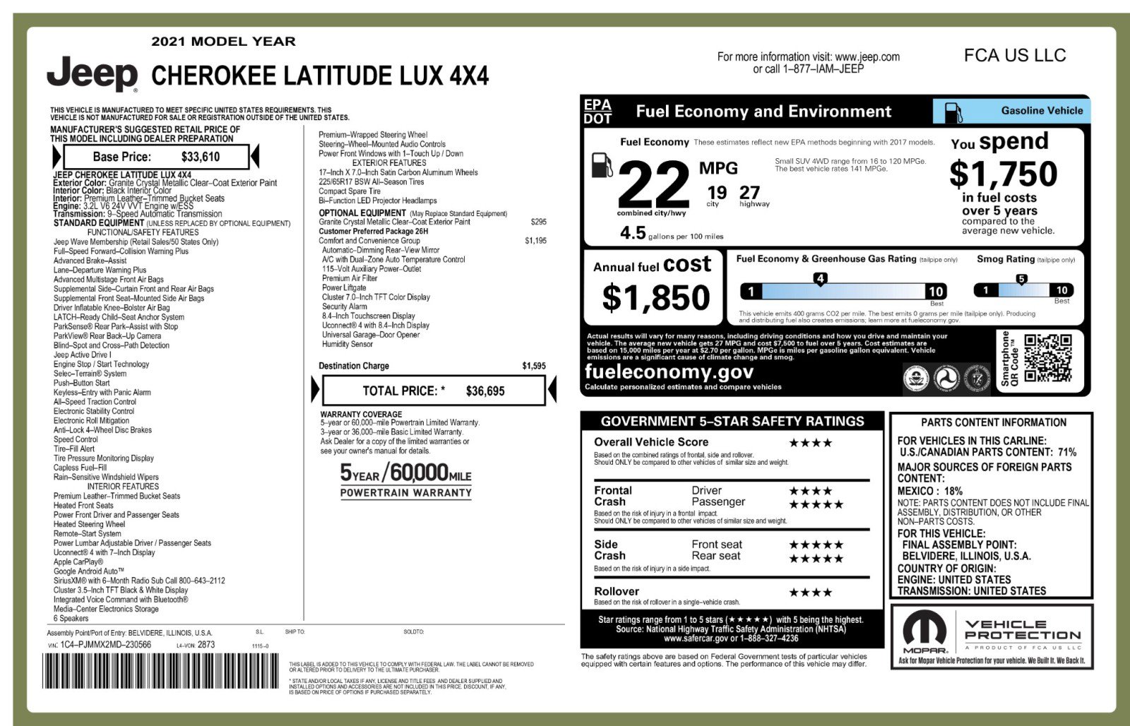 Used 2021 Jeep Cherokee Latitude Lux w/ Comfort/Convenience Group AWD/4WD image 51