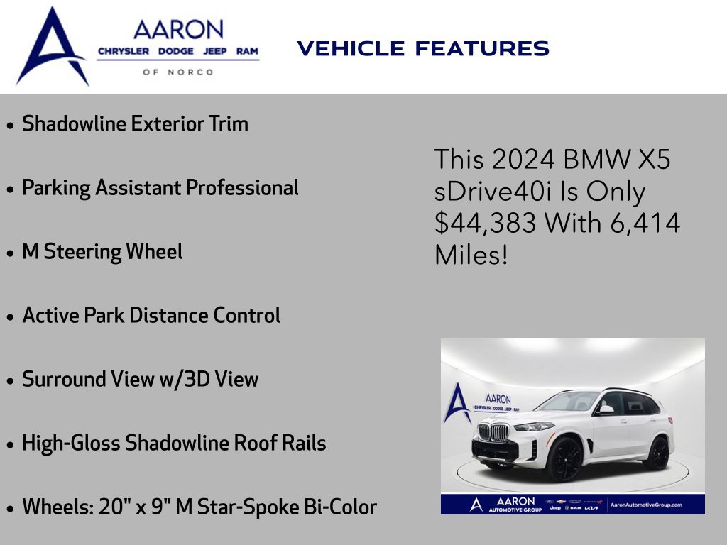 Used 2024 BMW X5 sDrive40i w/ M Sport Package RWD image 14