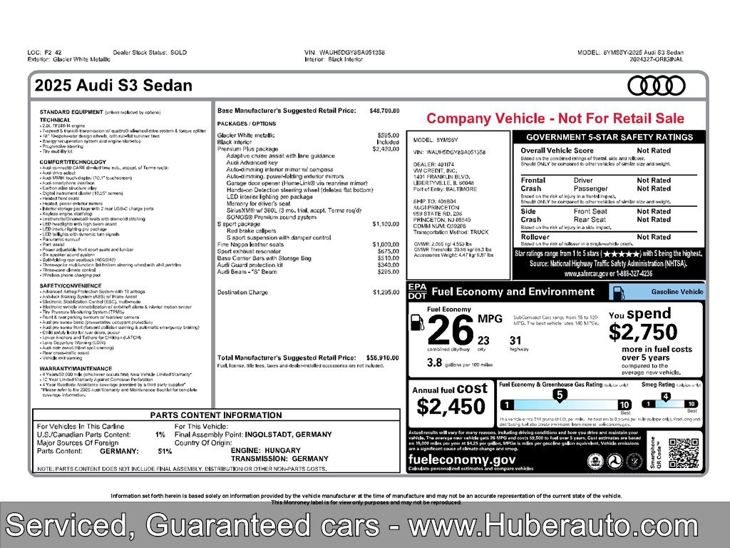 Used 2025 Audi S3 Premium Plus AWD/4WD image 11