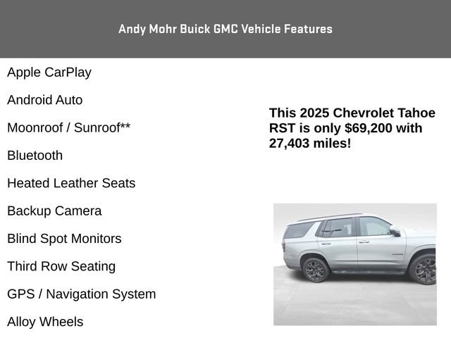 Used 2025 Chevrolet Tahoe RST w/ RST Capability Package AWD/4WD image 4