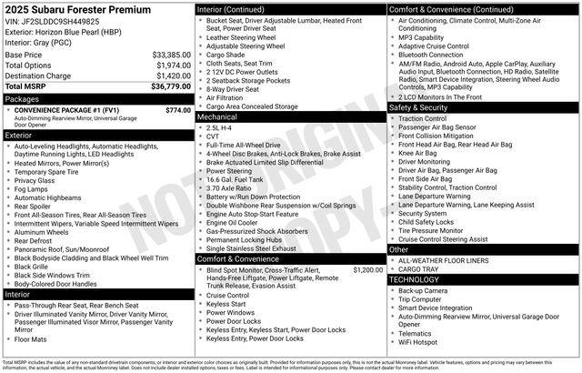 Used 2025 Subaru Forester Premium w/ Convenience Package #1 AWD/4WD image 15