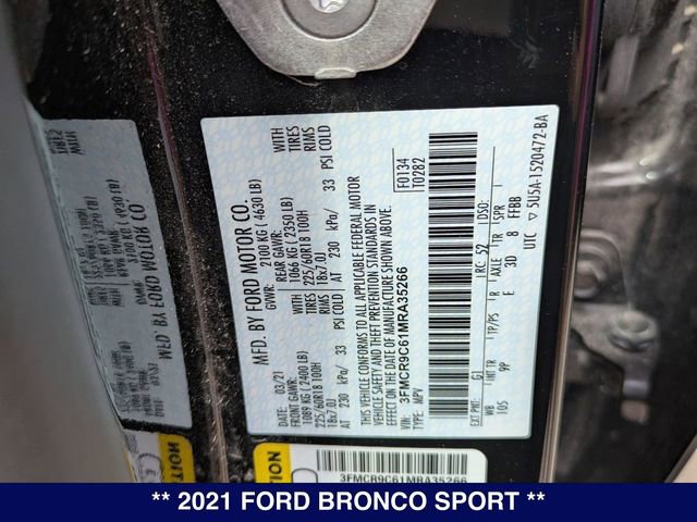 Used 2021 Ford Bronco Sport Outer Banks image 34