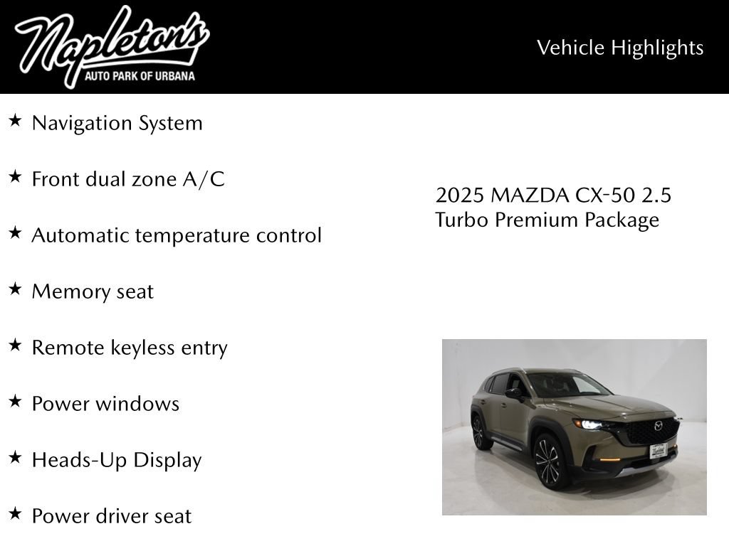 New 2025 MAZDA CX-50 AWD 2.5 Turbo w/ Accent Package image 15
