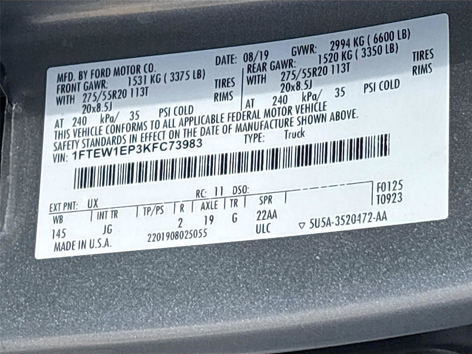 Used 2019 Ford F150 XL w/ Equipment Group 101A Mid AWD/4WD image 32