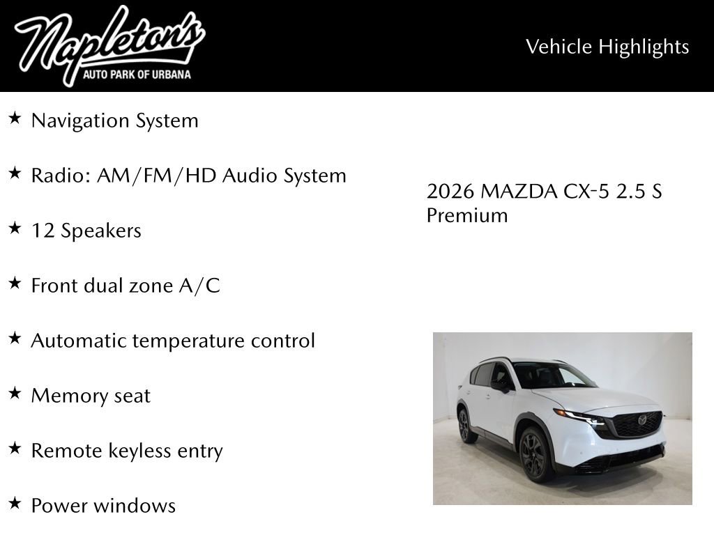 New 2026 MAZDA CX-5 2.5 S w/ Premium Package image 15