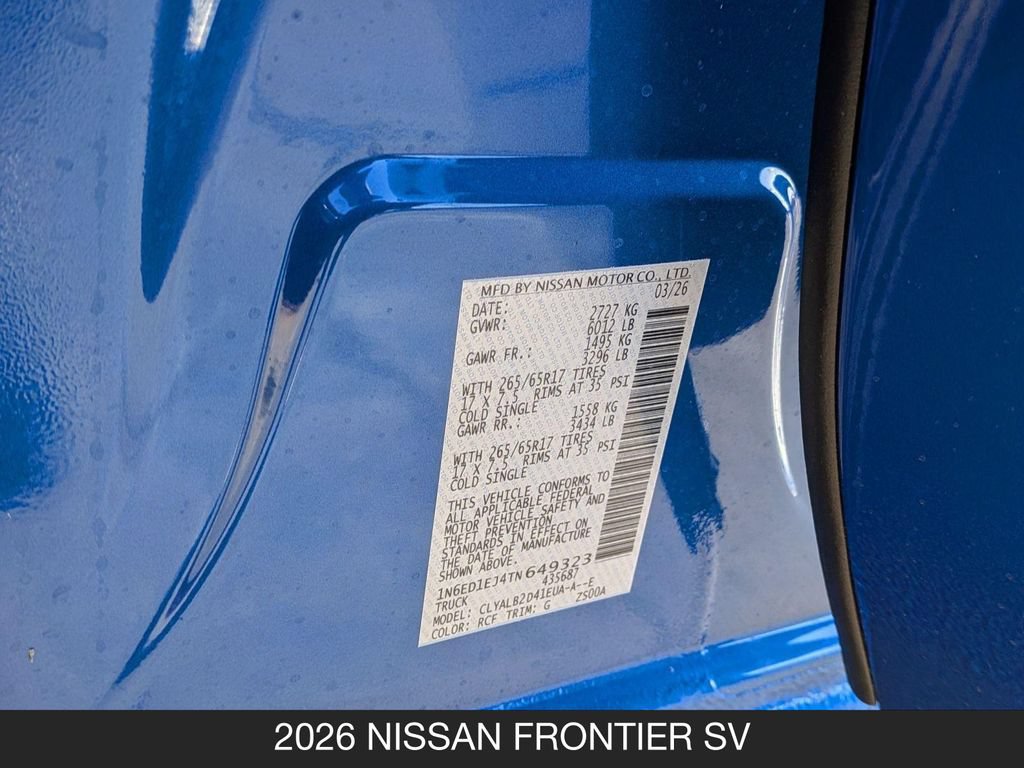 New 2026 Nissan Frontier SV w/ Tow Package RWD image 24