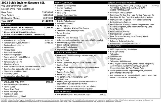 Certified 2023 Buick Envision Essence w/ Sport Touring Package AWD/4WD image 6
