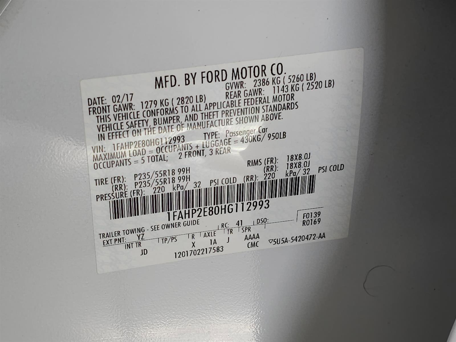Used 2017 Ford Taurus SEL w/ Equipment Group 201A FWD image 26