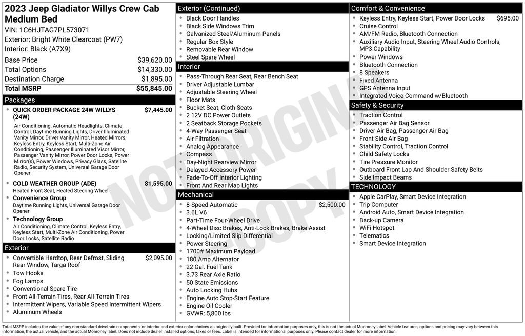 Used 2023 Jeep Gladiator Willys AWD/4WD image 19