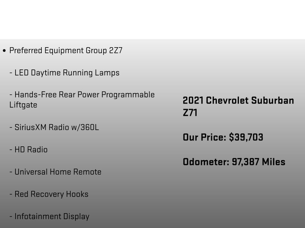 Used 2021 Chevrolet Suburban Z71 w/ Z71 Off-Road Package AWD/4WD image 18