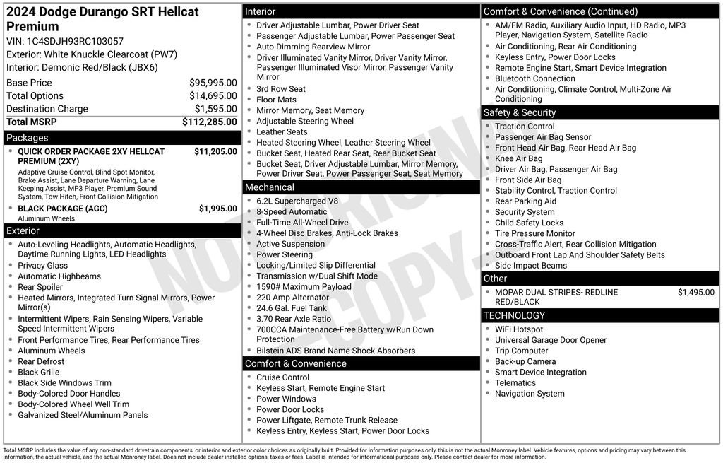 Used 2024 Dodge Durango SRT Hellcat AWD/4WD image 39