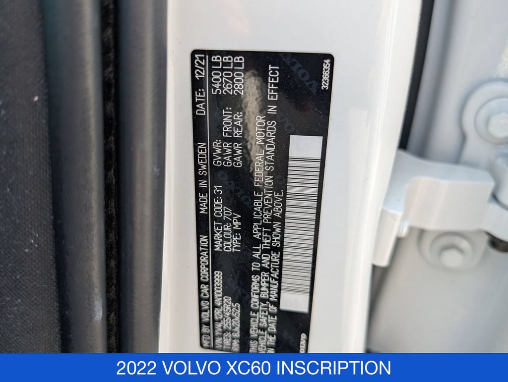 Used 2022 Volvo XC60 B5 Inscription w/ Climate Package AWD/4WD image 36