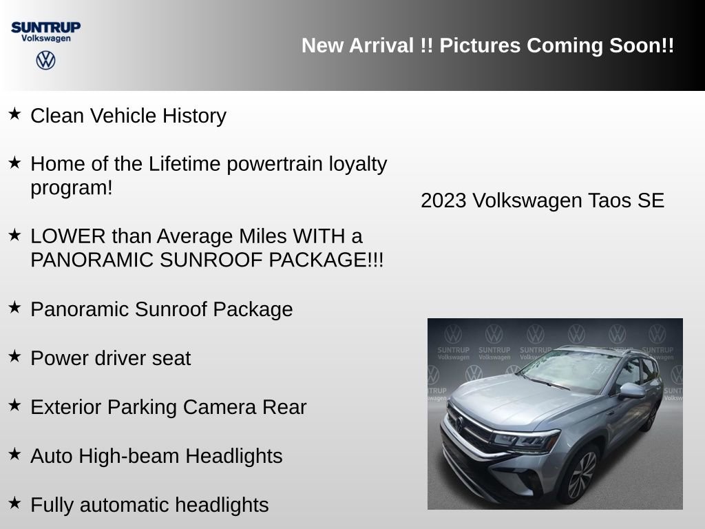 Used 2023 Volkswagen Taos SE w/ Panoramic Sunroof Package FWD image 6