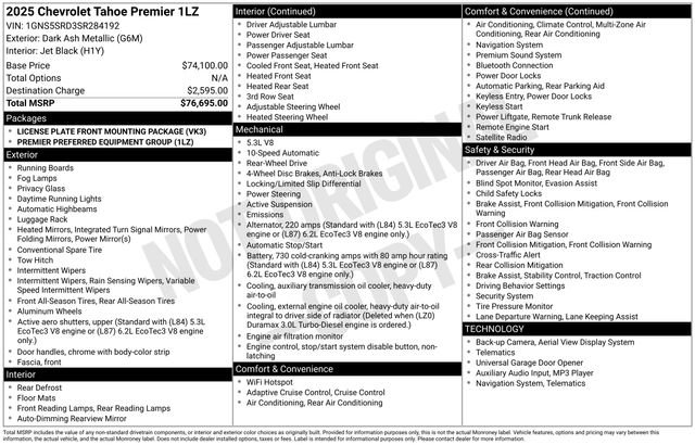 Used 2025 Chevrolet Tahoe Premier RWD image 6