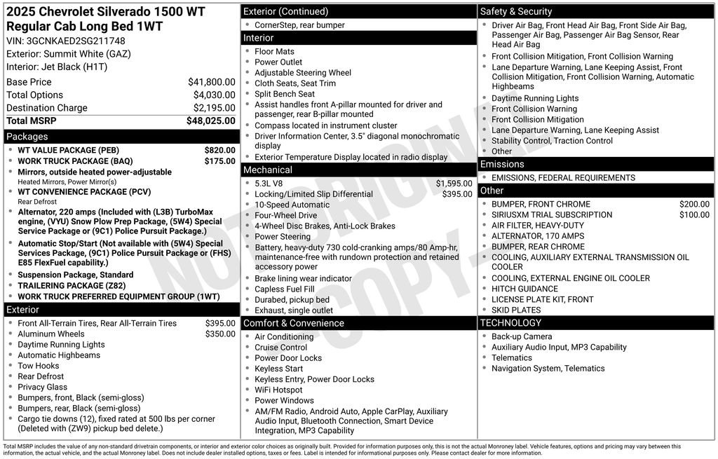 New 2025 Chevrolet Silverado 1500 W/T w/ WT Value Package image 28