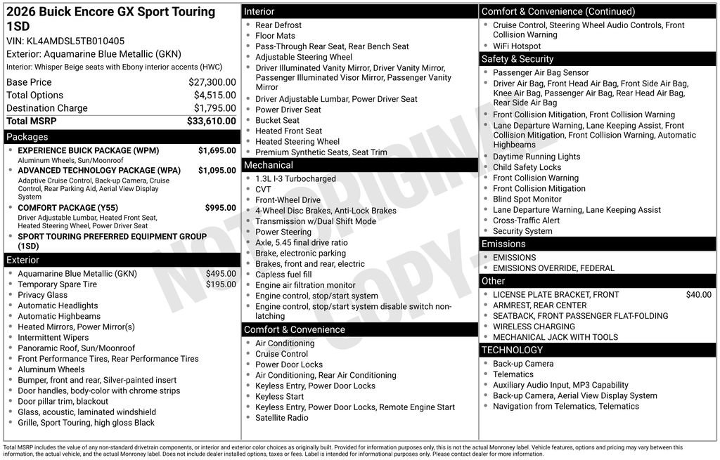 New 2026 Buick Encore GX Sport Touring w/ Advanced Technology Package image 6