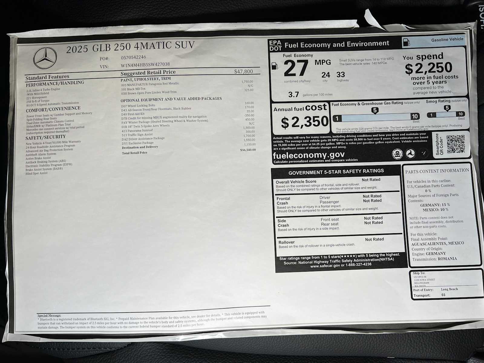 New 2025 Mercedes-Benz GLB 250 4MATIC image 35