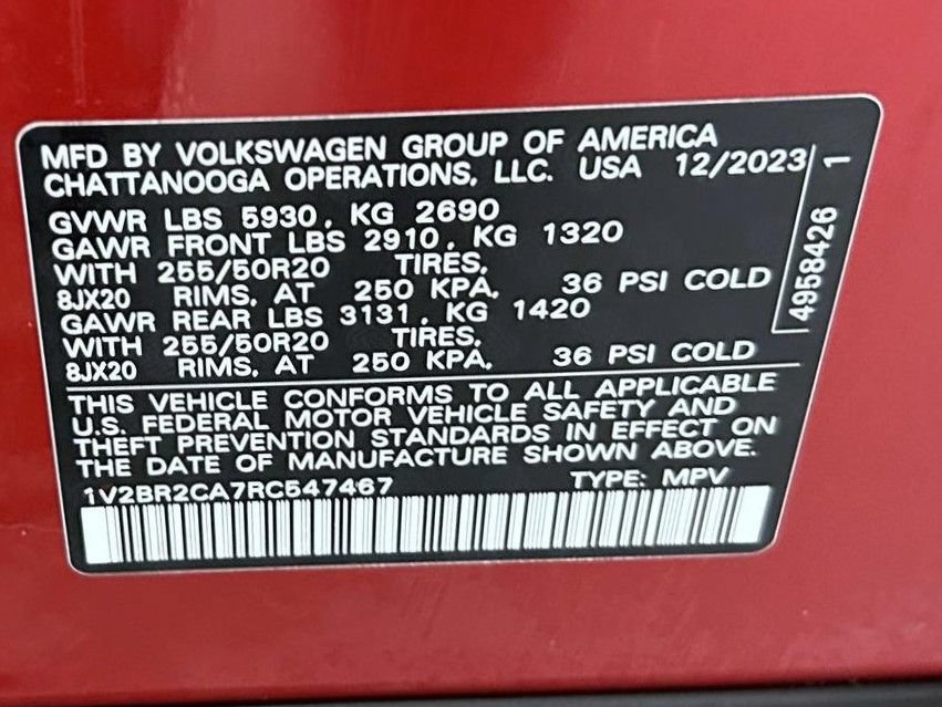 Used 2024 Volkswagen Atlas SEL AWD/4WD image 27
