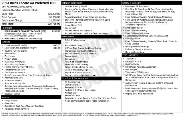 Certified 2023 Buick Encore GX Preferred w/ Cold Weather Comfort Package FWD image 32