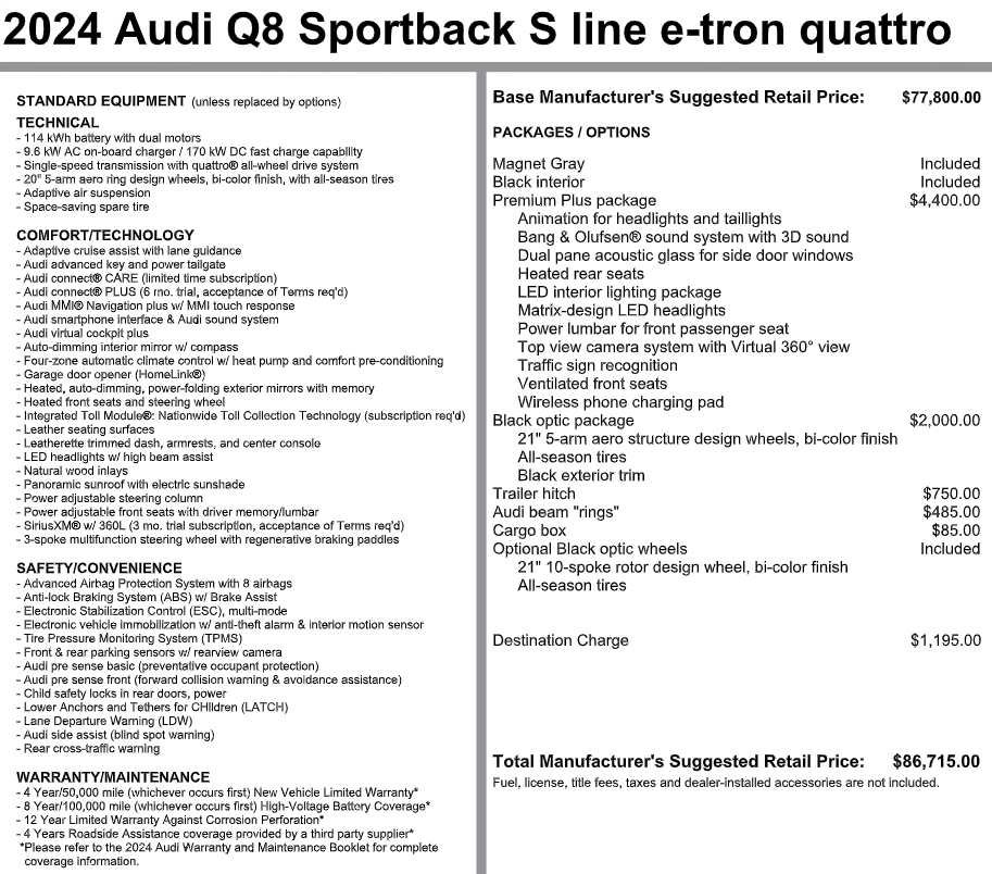 Used 2024 Audi Q8 e-tron Premium Plus AWD/4WD image 3