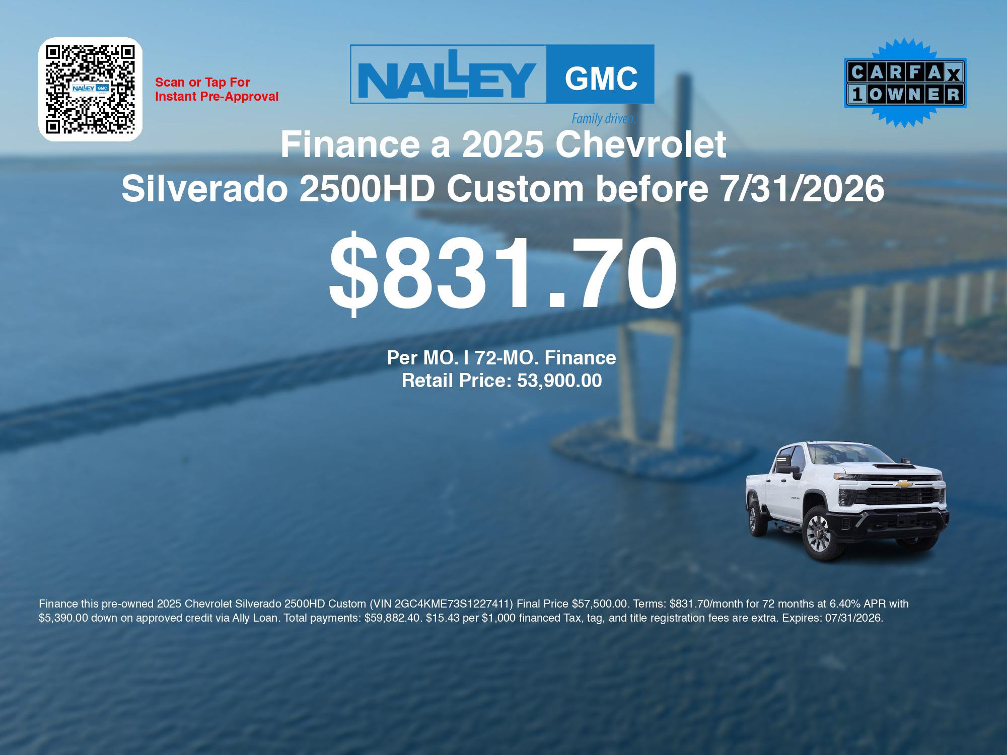 Used 2025 Chevrolet Silverado 2500 Custom w/ Custom Convenience Package AWD/4WD image 3