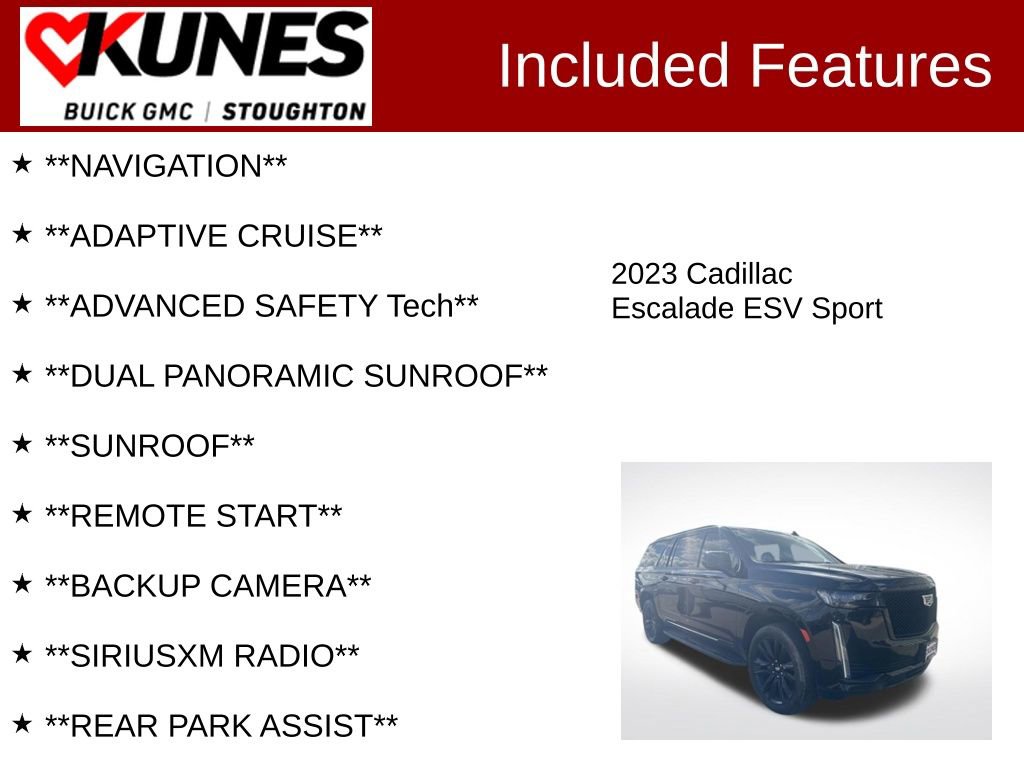 Used 2023 Cadillac Escalade ESV Sport image 2