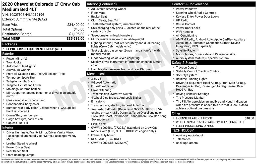 Used 2020 Chevrolet Colorado LT AWD/4WD image 6