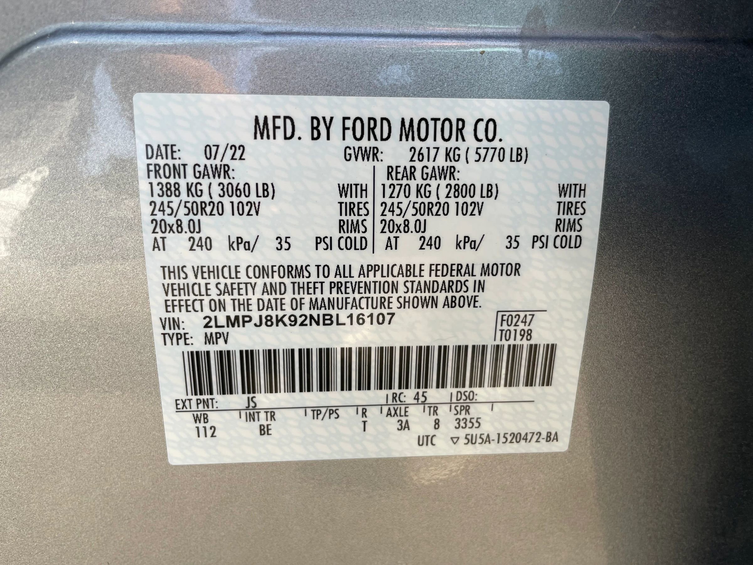 Used 2022 Lincoln Nautilus Reserve w/ Equipment Group 201A image 18