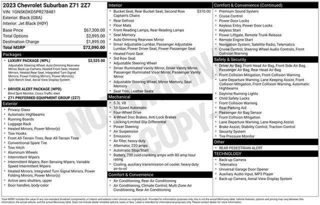 Used 2023 Chevrolet Suburban Z71 w/ Luxury Package image 9