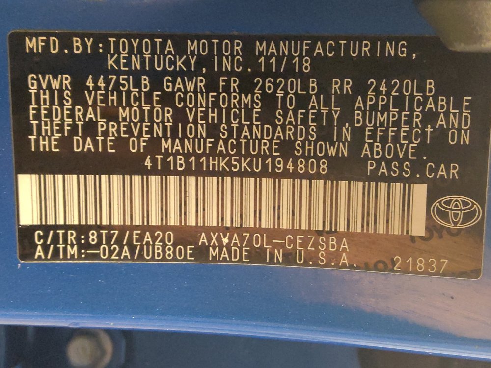 Used 2019 Toyota Camry SE FWD image 33