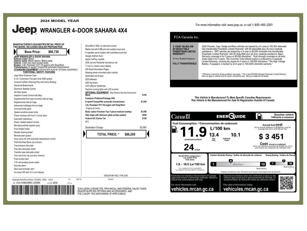 Used 2024 Jeep Wrangler Unlimited Sahara AWD/4WD image 2