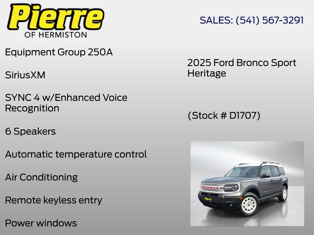 New 2025 Ford Bronco Sport Heritage w/ Convenience Package AWD/4WD image 6