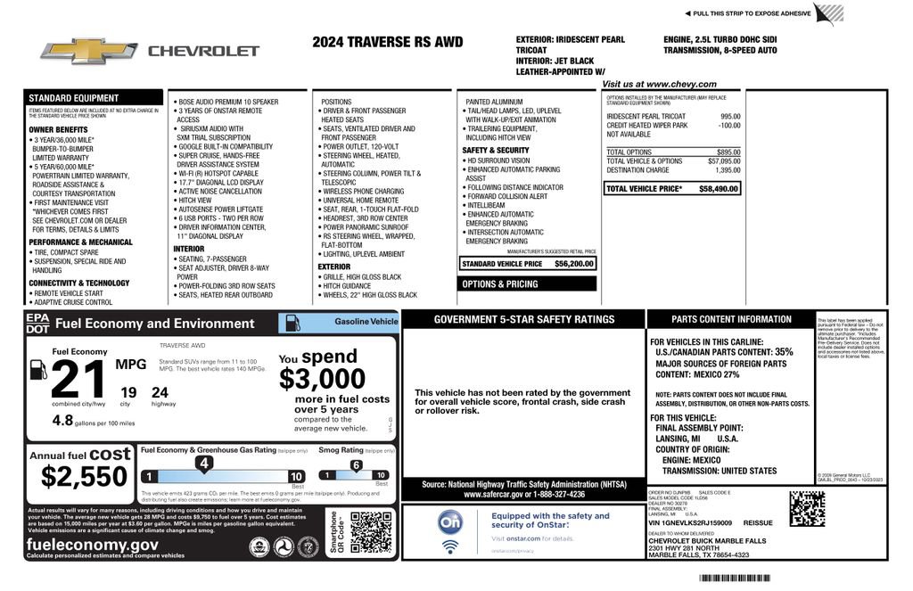 Used 2024 Chevrolet Traverse RS image 3