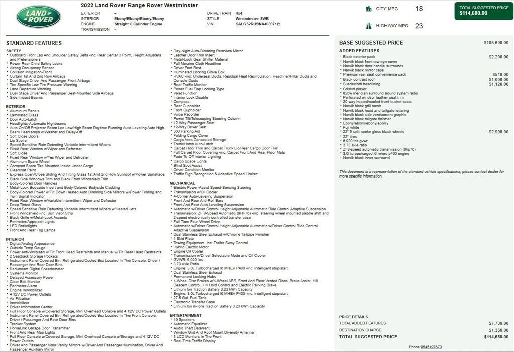Used 2022 Land Rover Range Rover Westminster Edition image 62