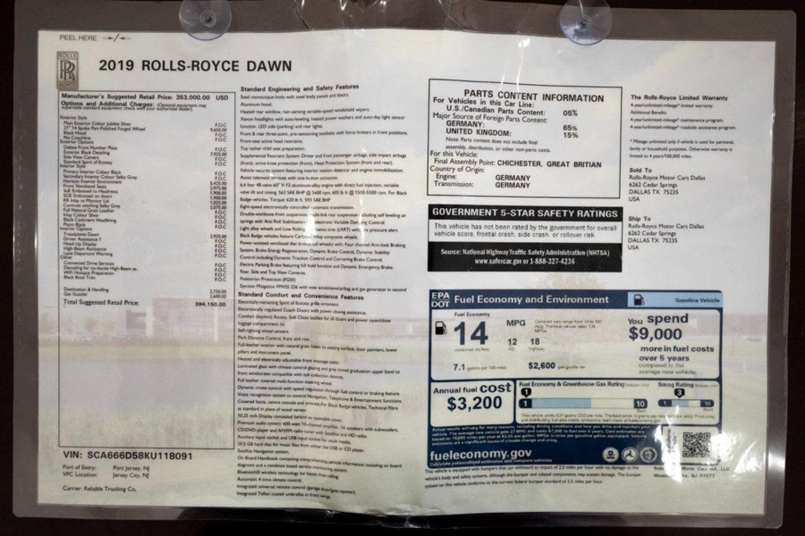 Used 2019 Rolls-Royce Dawn RWD image 68